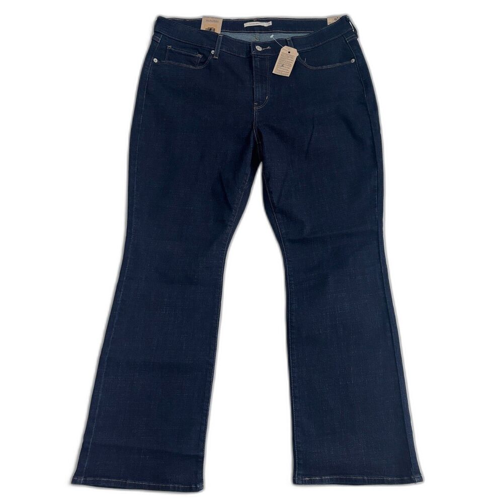 Levi's Classic Bootcut Jeans Women's 18 Short / 34x30 Dark Wash Mid Rise Stretch